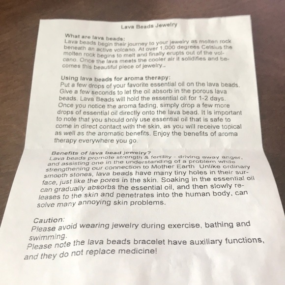 Lava Stone Aromatherapy diffuser bracelet - Picture 2 of 2